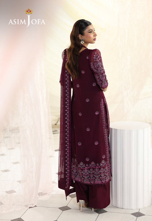 AJUEV-04 EMBROIDERED CHIFFON UNSTITCHED 3 PCS