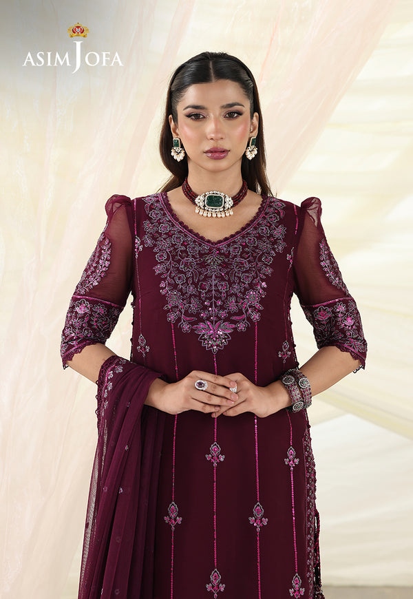 AJUEV-04 EMBROIDERED CHIFFON UNSTITCHED 3 PCS