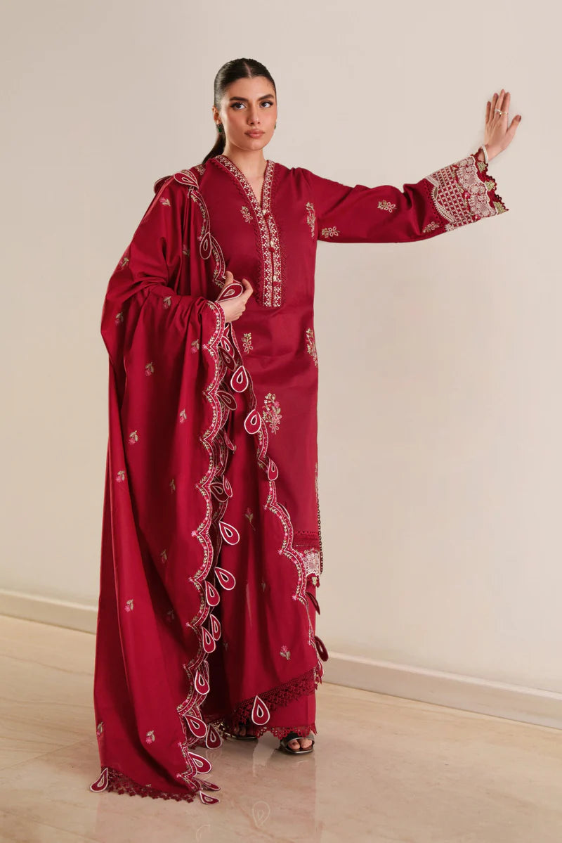 Loome - Crimson - Luxury Lawn Suit