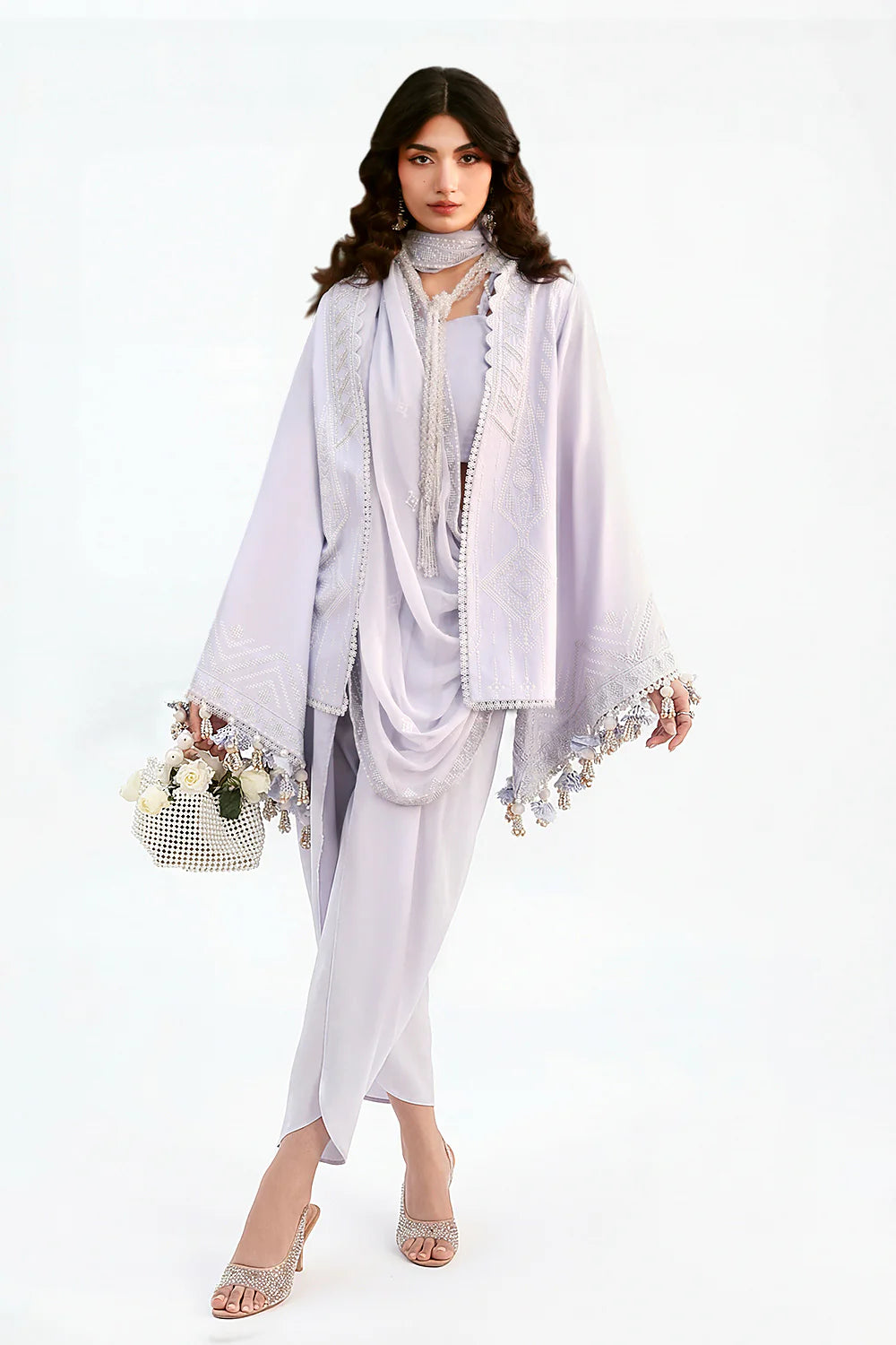 Ideas - 3 Piece Embroidered Lawn Suit with Embroidered Chiffon Dupatta