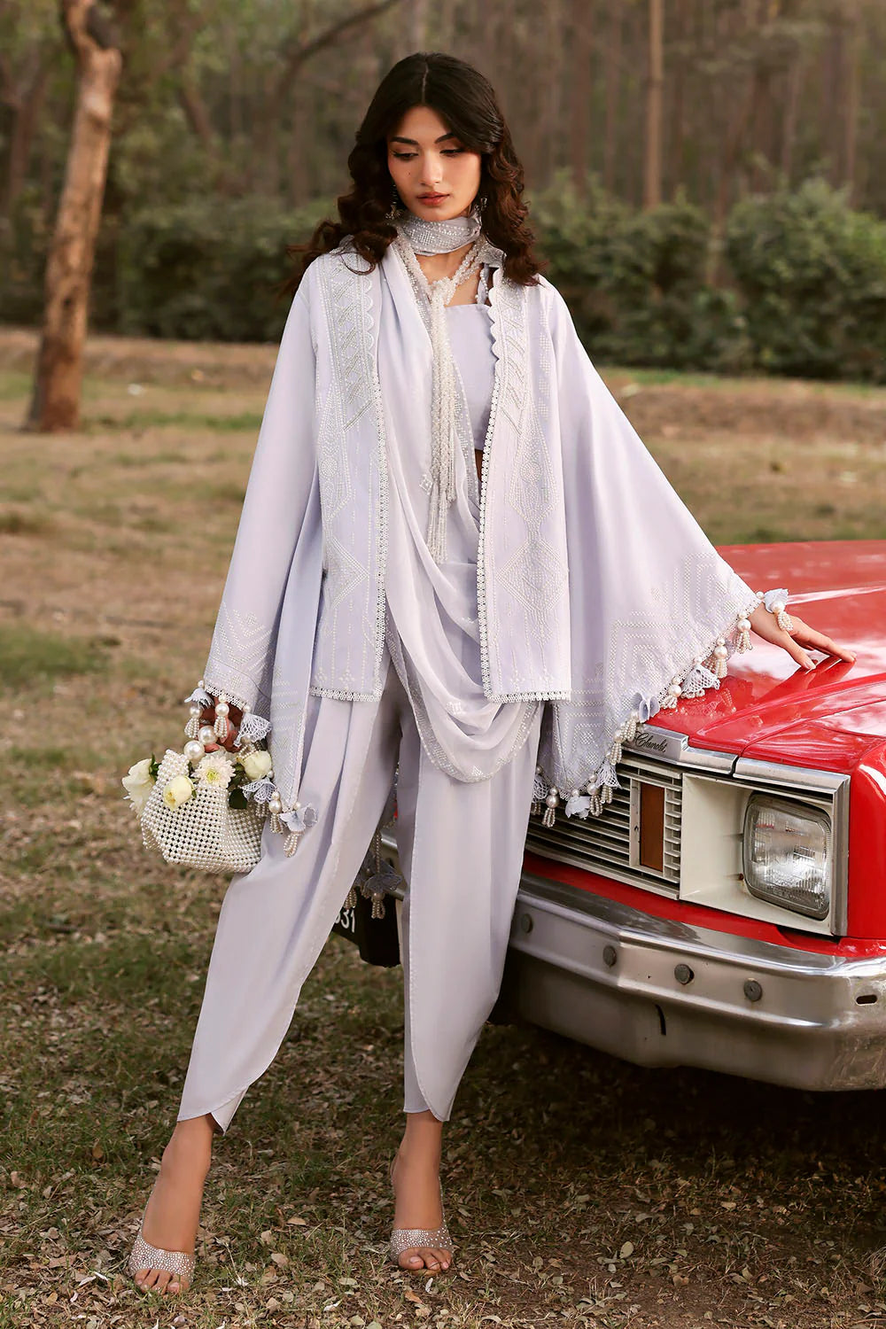Ideas - 3 Piece Embroidered Lawn Suit with Embroidered Chiffon Dupatta
