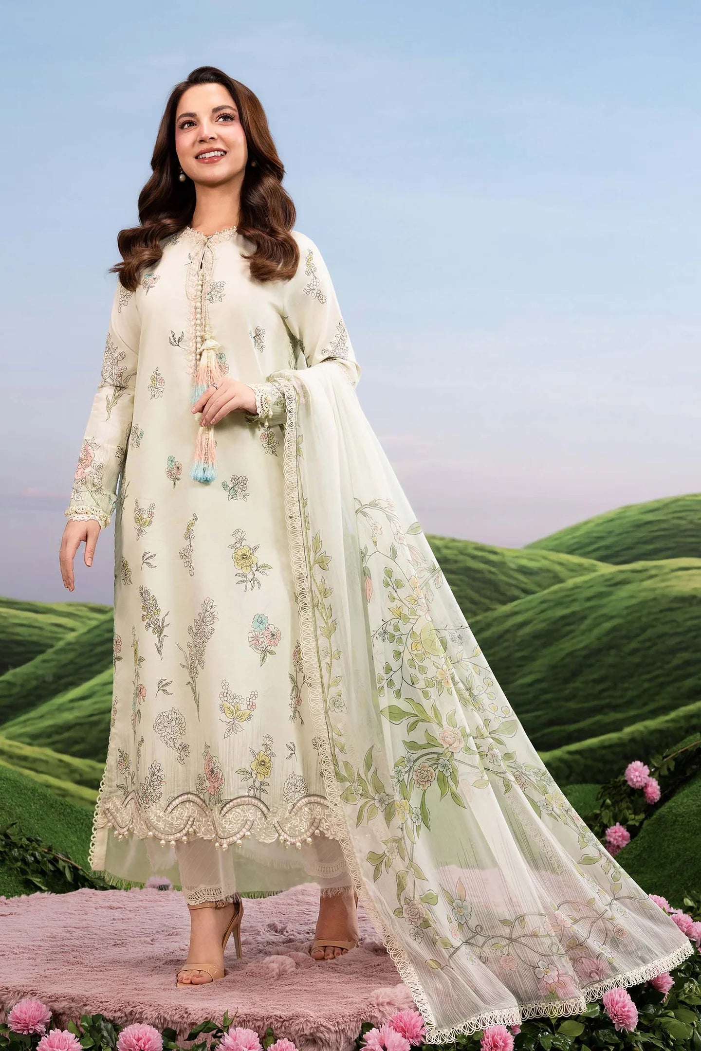 Maria.B - 3 Pc Embroidered Lawn Suit