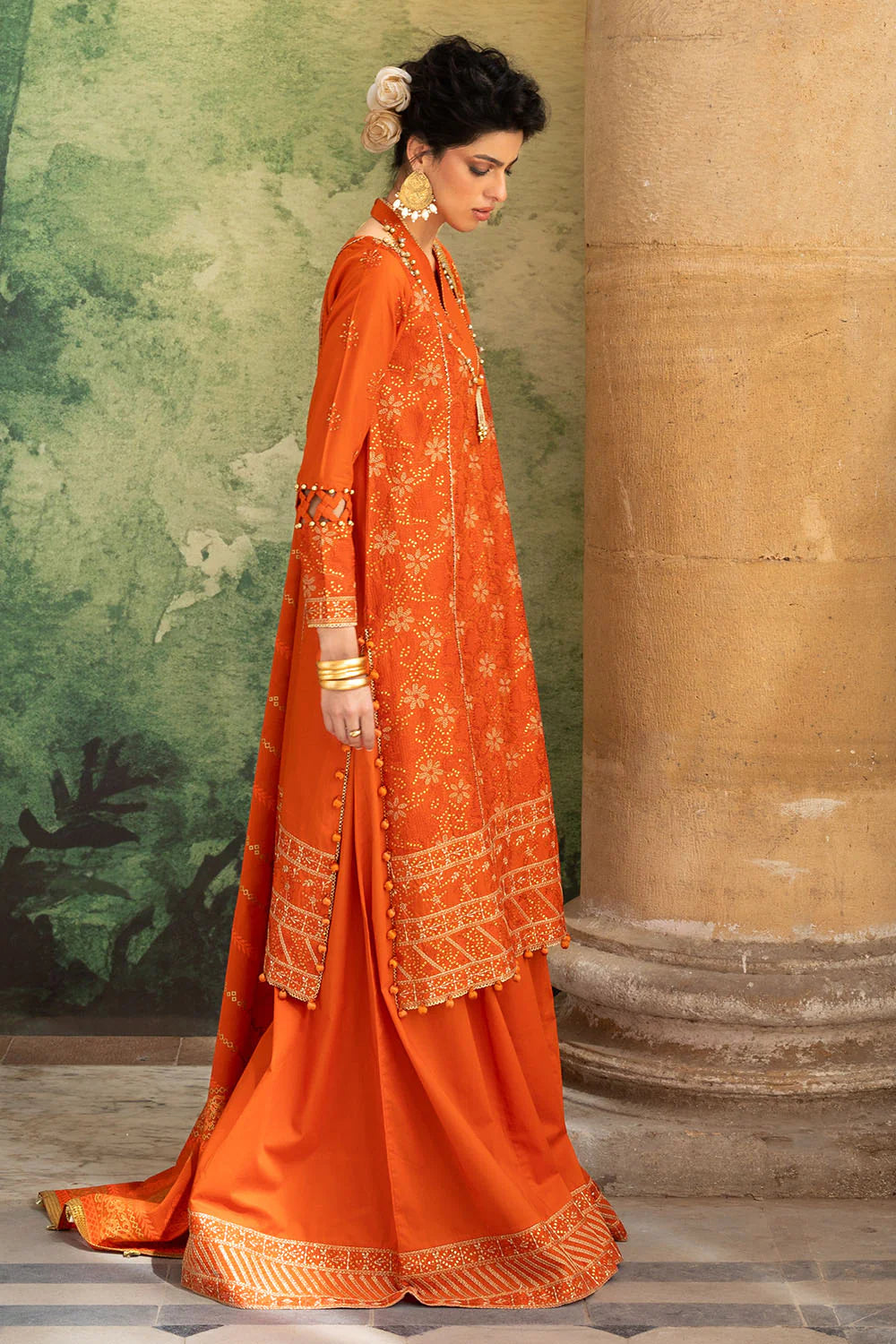 Ideas - 3 Piece Embroidered Lawn Suit with Dupatta