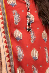 Ideas - 3 Piece Printed Lawn Suit with Dupatta