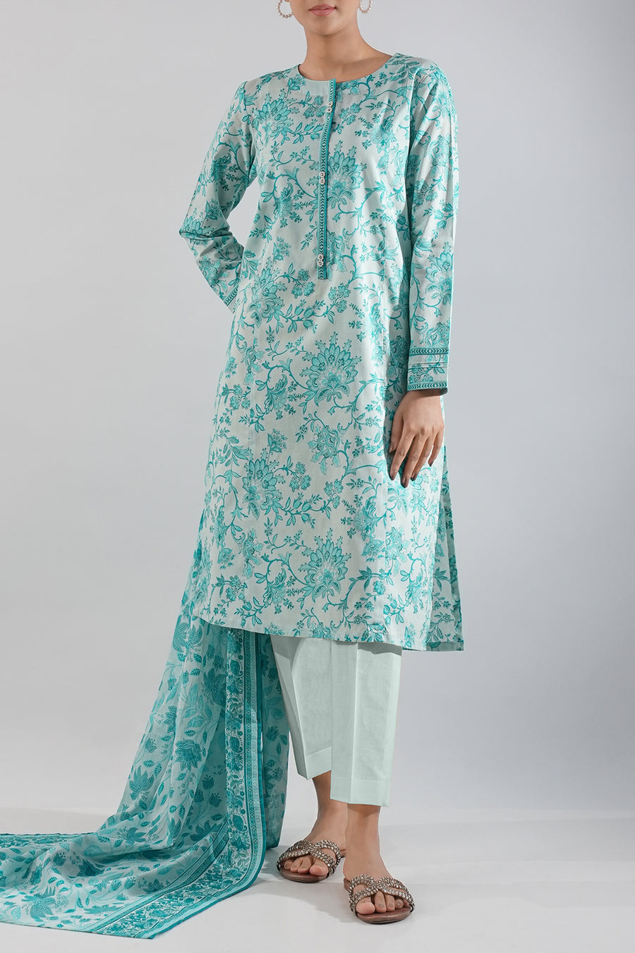 Unstitched Printed Lawn 3 Piece