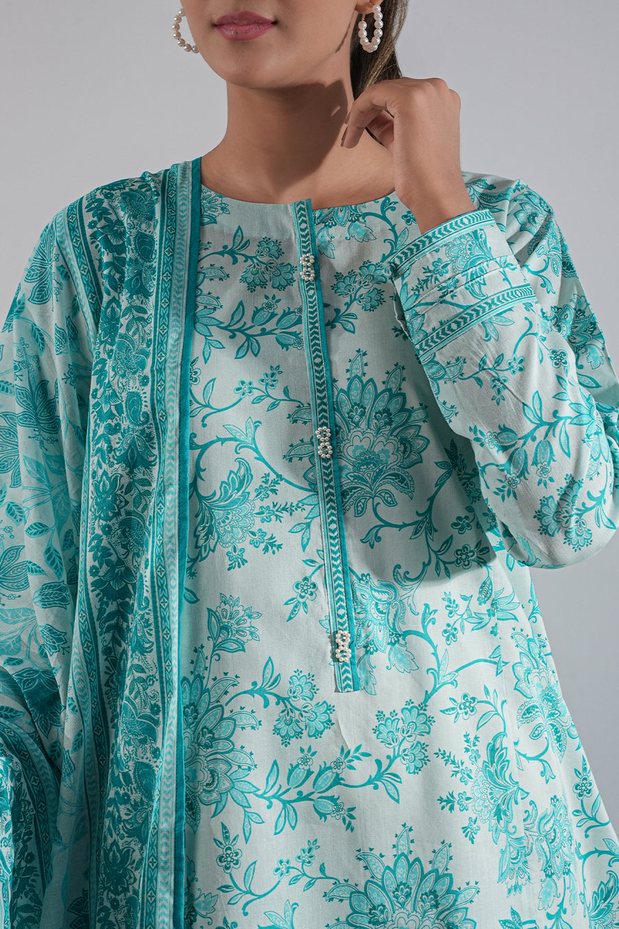 Unstitched Printed Lawn 3 Piece